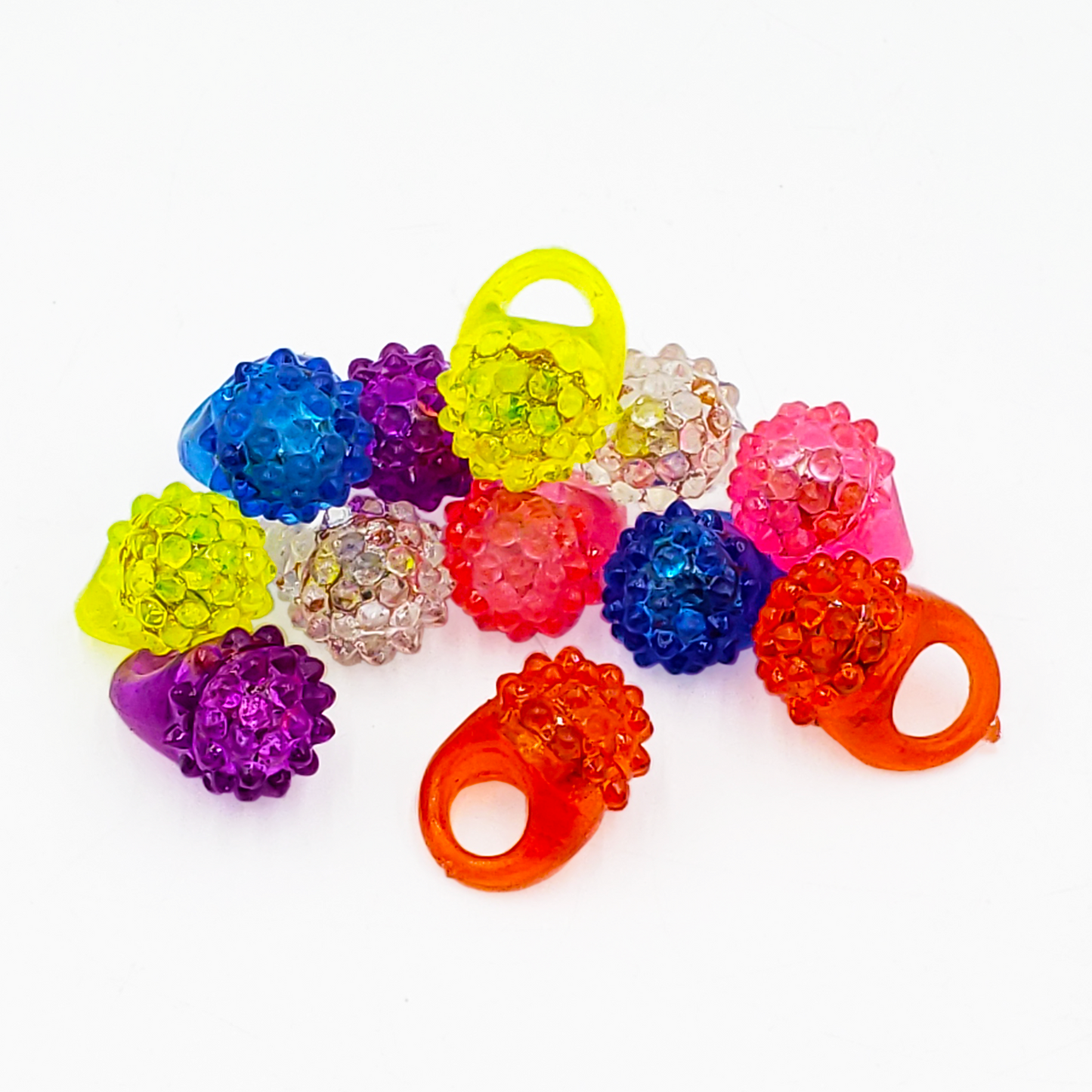 Flashing Gummi Light Up Rings | 12 Pack