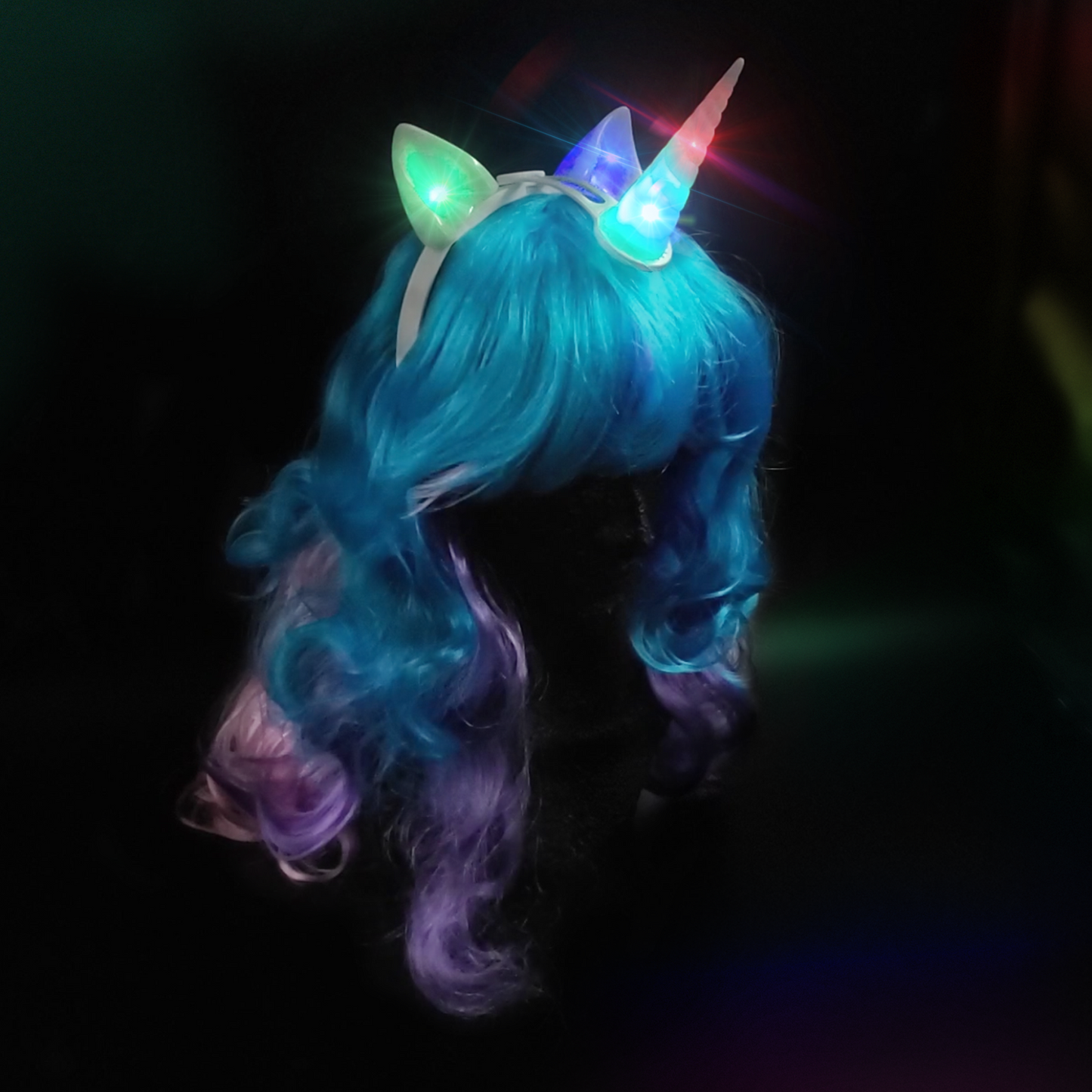 Light-Up Unicorn Wig Headband with Wig - 8 pack