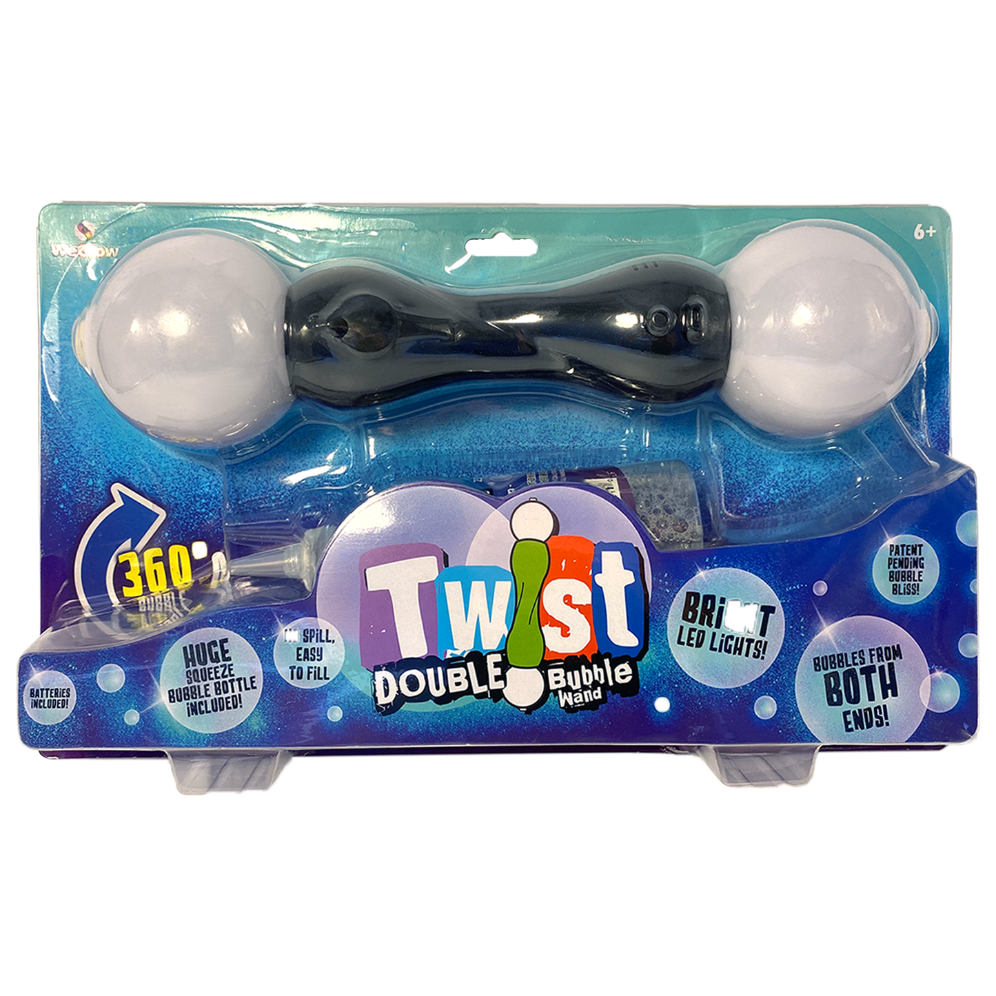 Light Up Twist Double Bubble Wand for Kids - 8 pack