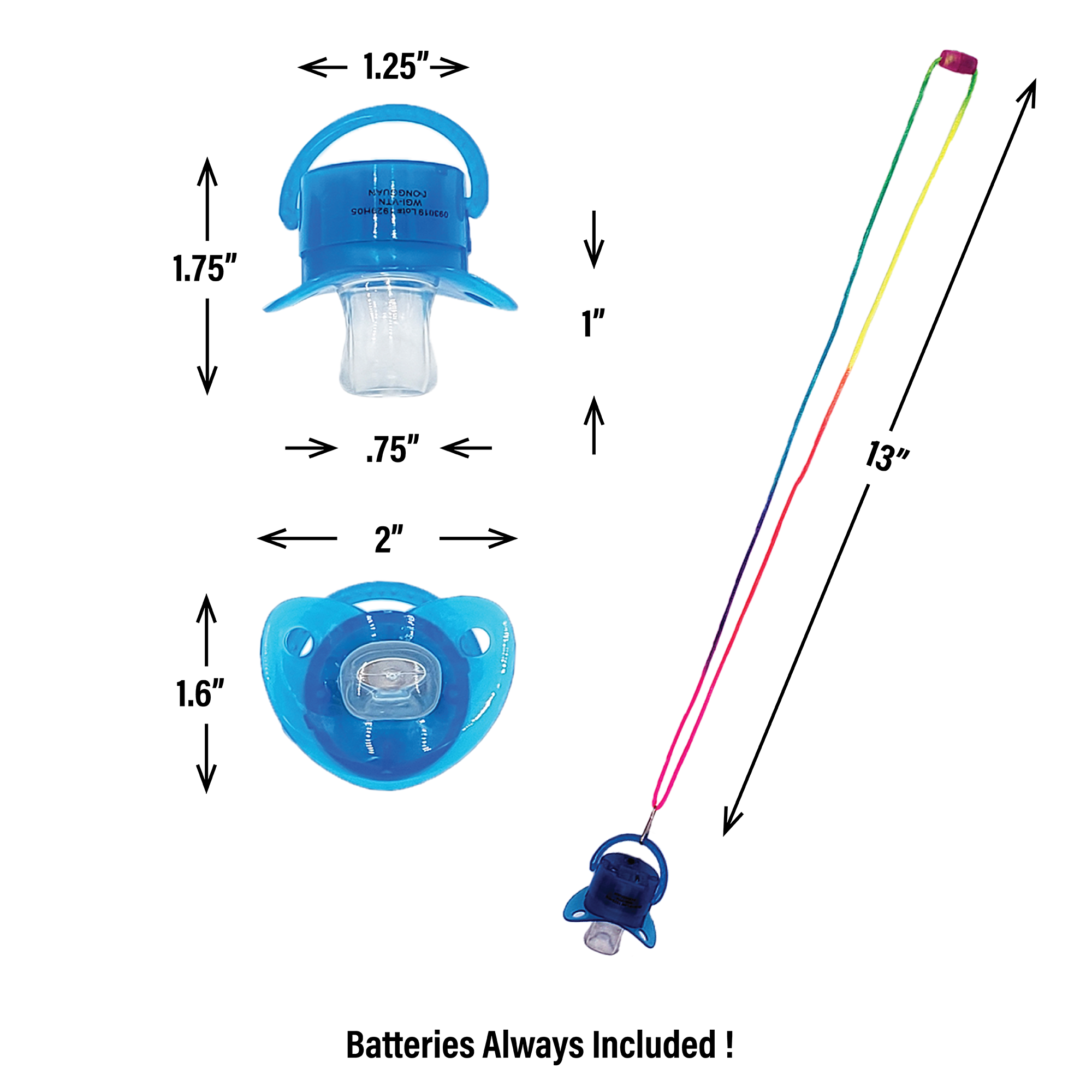 Up Lock Pacifier Light Up Pacifier Necklace | 8 Pack – WeGlow International